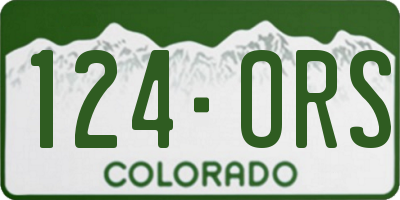 CO license plate 124ORS