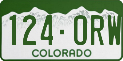 CO license plate 124ORW