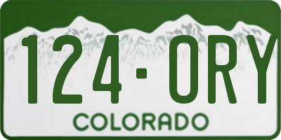 CO license plate 124ORY
