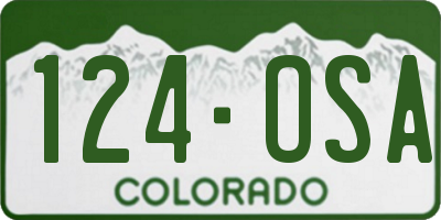 CO license plate 124OSA