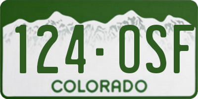 CO license plate 124OSF