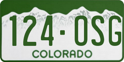 CO license plate 124OSG