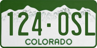 CO license plate 124OSL