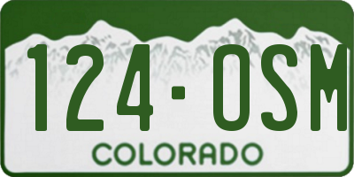 CO license plate 124OSM