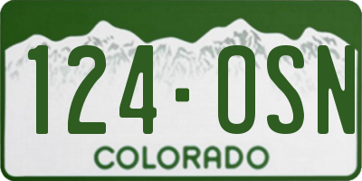 CO license plate 124OSN