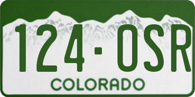 CO license plate 124OSR