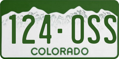 CO license plate 124OSS