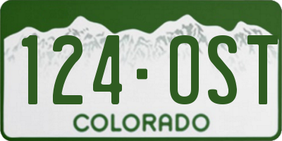 CO license plate 124OST