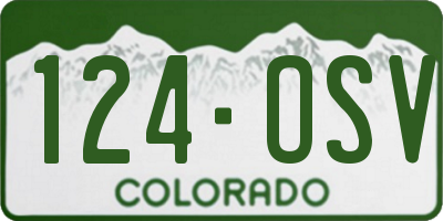 CO license plate 124OSV