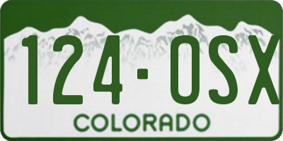 CO license plate 124OSX