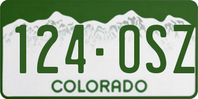 CO license plate 124OSZ
