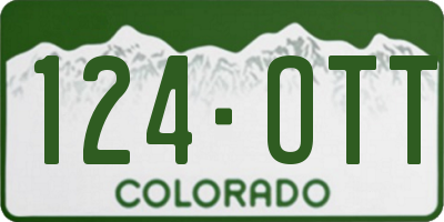 CO license plate 124OTT
