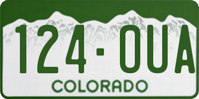 CO license plate 124OUA