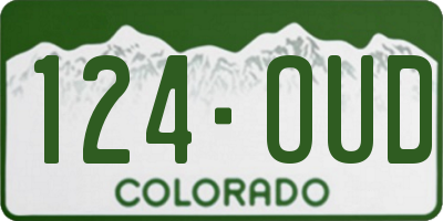 CO license plate 124OUD