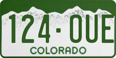 CO license plate 124OUE