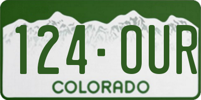 CO license plate 124OUR