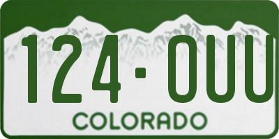 CO license plate 124OUU