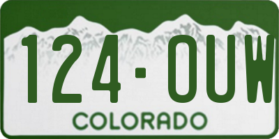 CO license plate 124OUW
