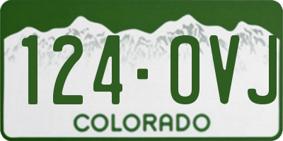CO license plate 124OVJ