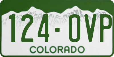 CO license plate 124OVP