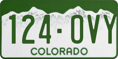 CO license plate 124OVY