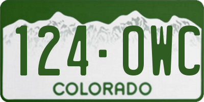 CO license plate 124OWC