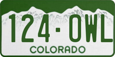 CO license plate 124OWL