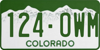 CO license plate 124OWM