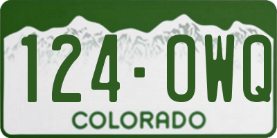 CO license plate 124OWQ