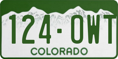 CO license plate 124OWT