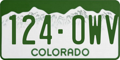 CO license plate 124OWV