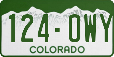 CO license plate 124OWY