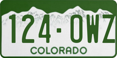 CO license plate 124OWZ