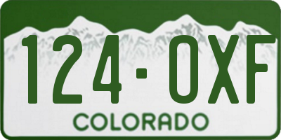CO license plate 124OXF