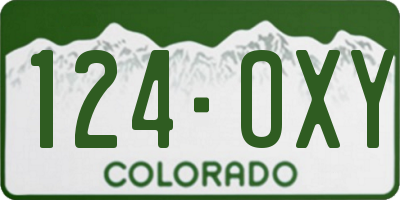 CO license plate 124OXY