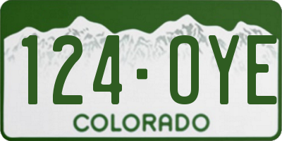CO license plate 124OYE