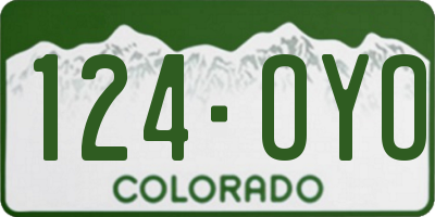 CO license plate 124OYO