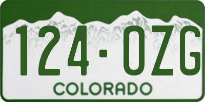 CO license plate 124OZG
