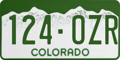 CO license plate 124OZR