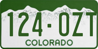 CO license plate 124OZT