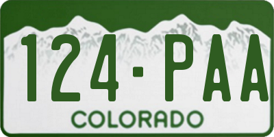 CO license plate 124PAA