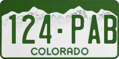 CO license plate 124PAB