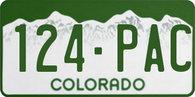 CO license plate 124PAC
