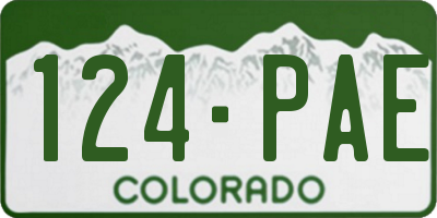 CO license plate 124PAE