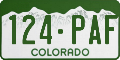 CO license plate 124PAF