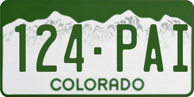 CO license plate 124PAI