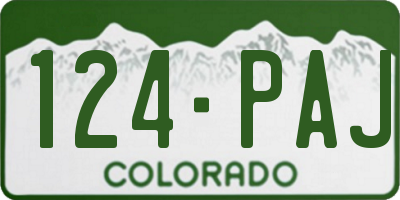 CO license plate 124PAJ