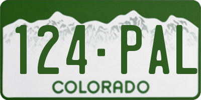 CO license plate 124PAL