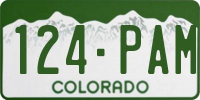 CO license plate 124PAM