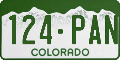 CO license plate 124PAN